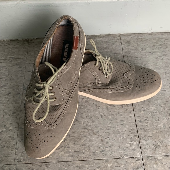 Steve Madden Mens RANNEY Gray Lace Up Wingtip Oxford Sneaker Shoes Size 13 - Picture 6 of 13